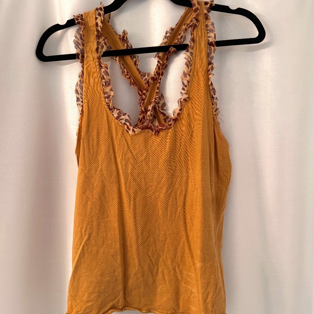 Valentino leopard ruffle tank top